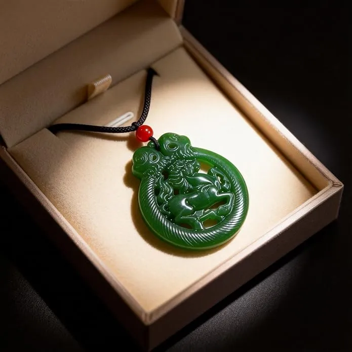 URED Green Jade Pendant Necklace